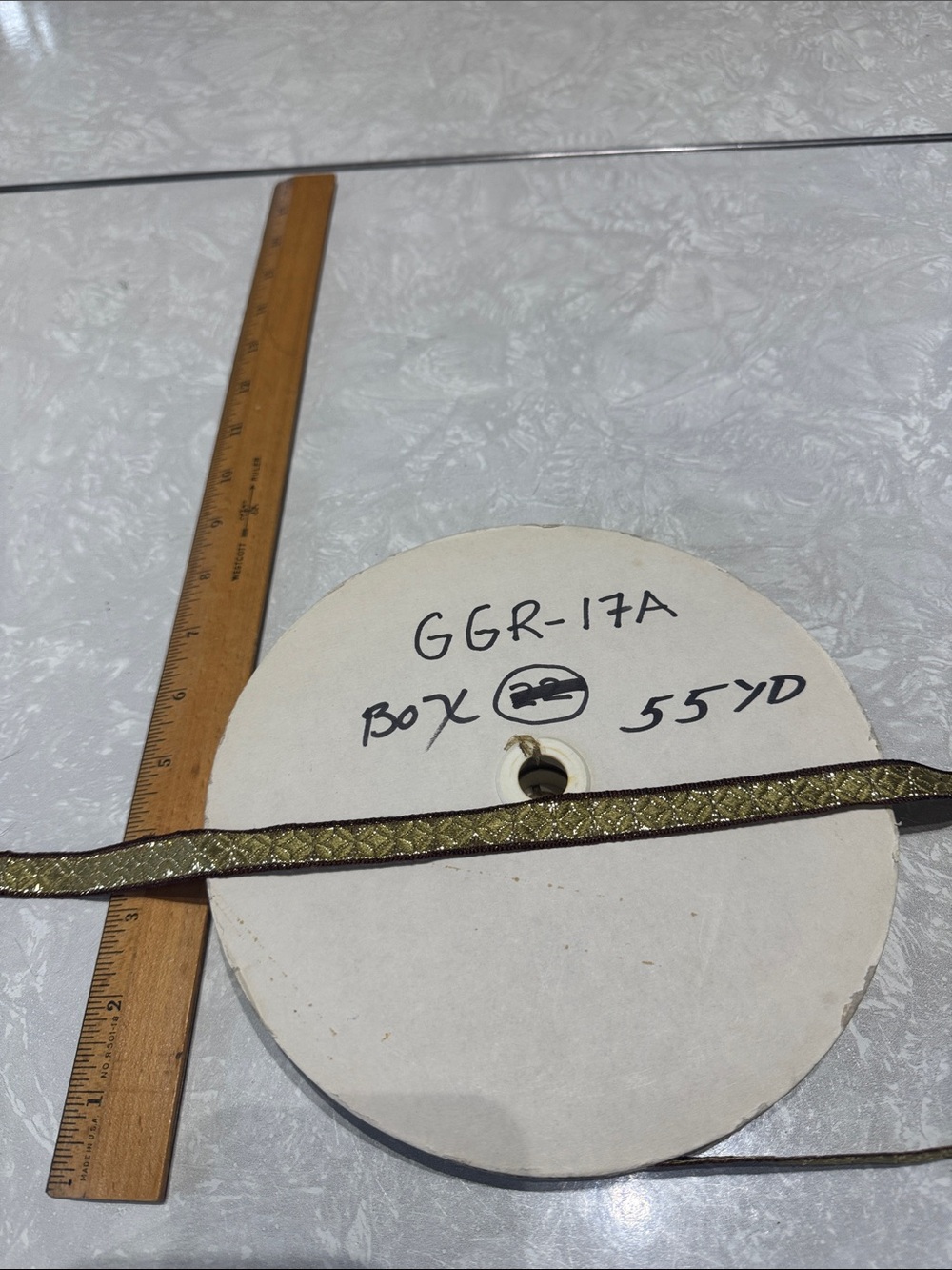 55yards Gold and Brown Braided Trim — antique made in Holland